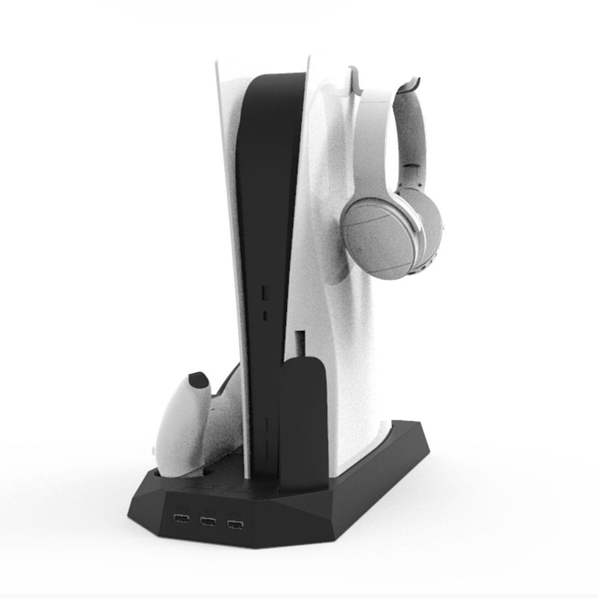 NAXSIR Multifunctionele PS5 Laad - en Koelstation — Dual Dock voor Controllers — Headset en Remote — Geschikt voor Optische en Digitale PS5 Consoles