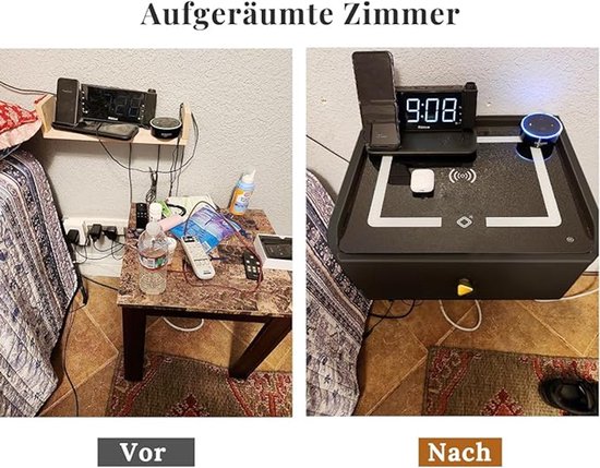 Liink1Ga Comodetekast voor slaapkamer 110 cm breed commode eiken en wit met laden en deuren, nachtkastje