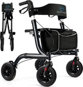 Safe Age® Rollator lichtgewicht en opvouwbaar - zitfunctie - voor binnen en buiten - Rugleuning en wandelstok houder
