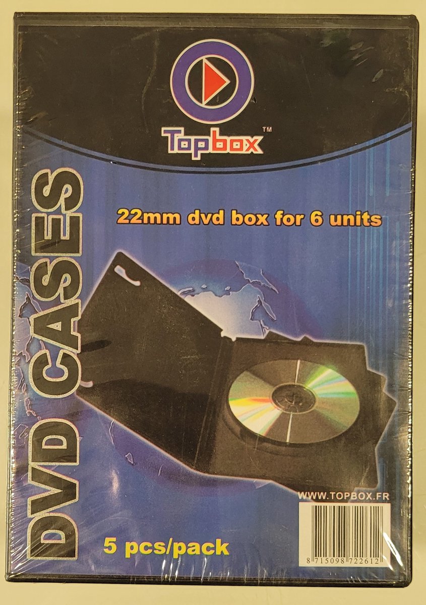 Topbox DVD Cases 22mm voor 6 discs per 5 stuks