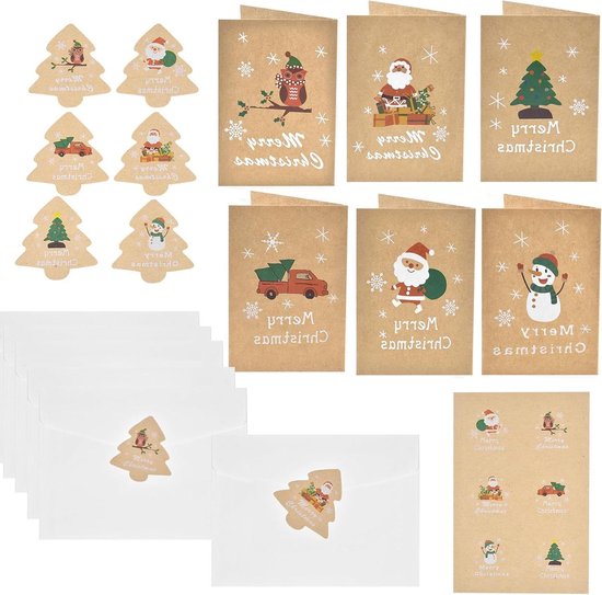 Goedkope kerstkaarten gratis witte enveloppen