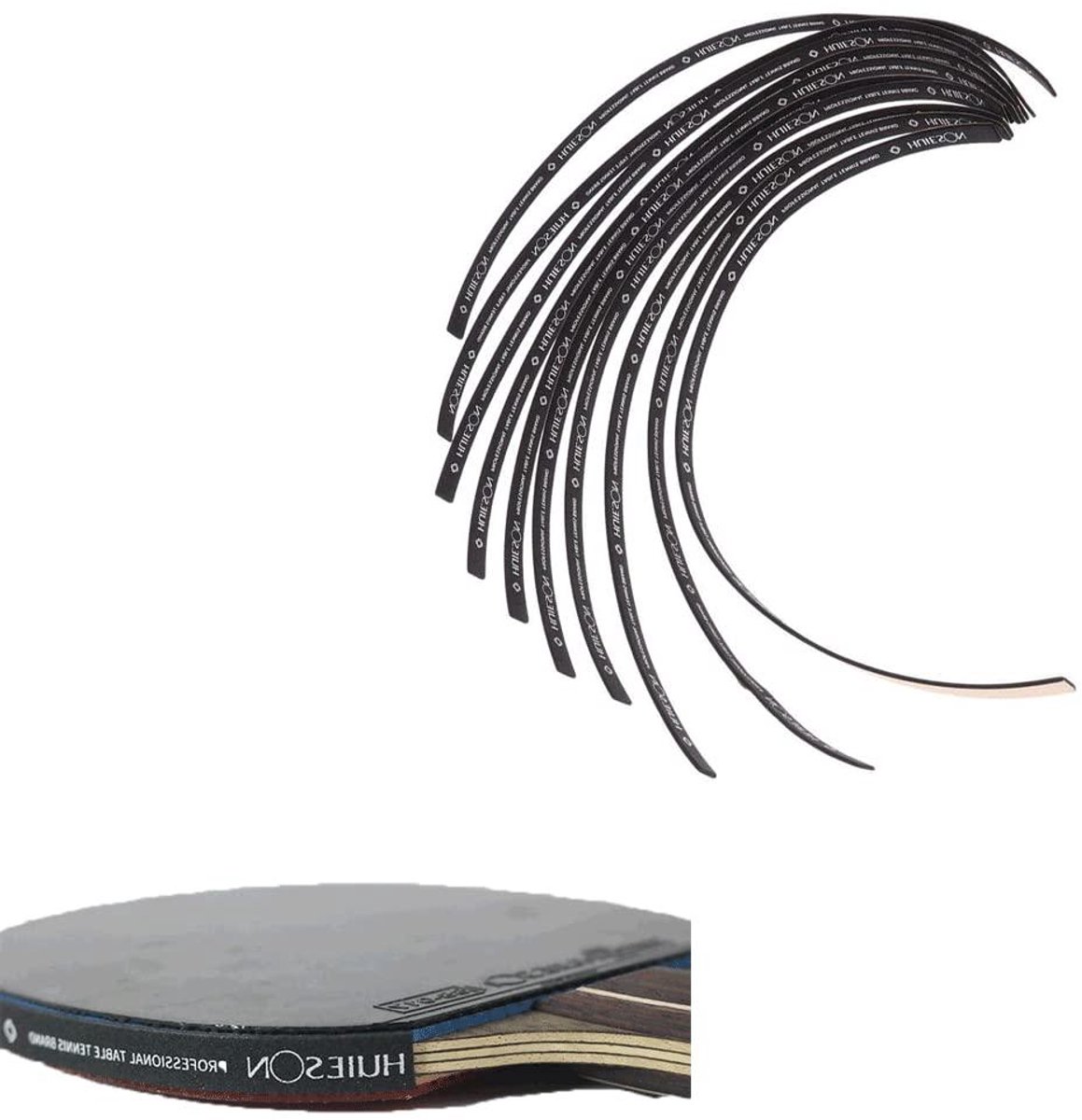 Allecto Plus - Beschermende Edge Tape voor Tafeltennisbatjes - Set van 10 - Zwart - 4511 cm
