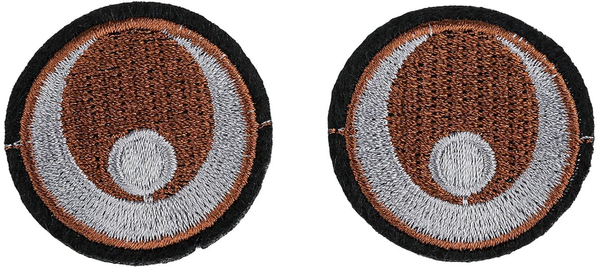 5 paar opstrijkbare ogen bruin - stofapplicatie - poppen knuffels - oog stof opstrijkbaar opnaaibaar - 38mm - 10 oogjes
