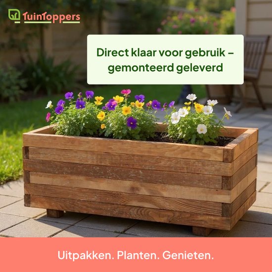 Décorations de jardin | Jardinière en bois marron 80x40cm | Avec du tissu de carotte | Marron Imprégné | Jardinière extérieure | Bois de pin | Durable | Livré monté prêt à l'emploi
