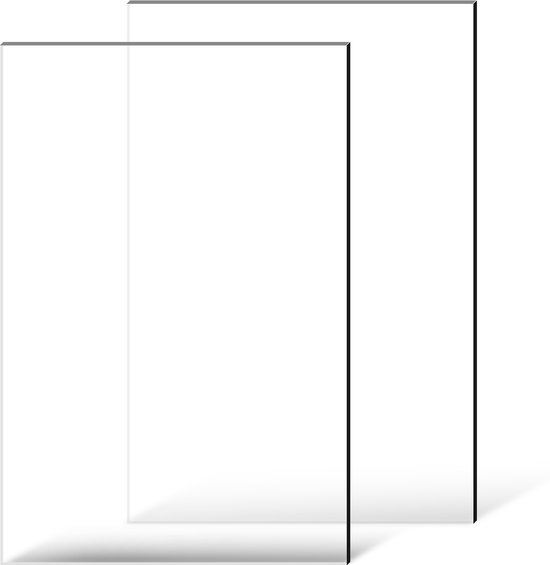 Lot de 2 feuilles acryliques transparentes en plexiglas 61 x 91 cm (24 x 36 po) et 6,35 mm (1/4 po), pour loisirs créatifs, affichage et cadre photo.