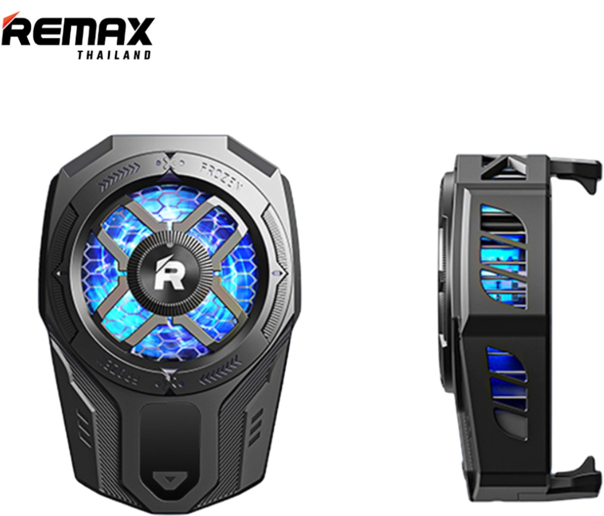 Remax RT-F8 - Telefoonkoeler - Phone Cooler - Zwart - RGB - Schermgrotte 4.7 - 6.7 inch