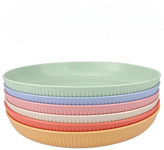 SHOP YOLO - Service de table - Assiettes incassables - assiettes à salade - assiettes à pain - healthy pour enfants et adultes - 12 pièces
