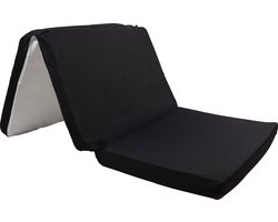 MamaLoes Opvouwbaar Matras in Tas - Geschikt voor Campingbedje / Reisbedje - Vouwmatras - Inklapbaar - Mara Zwart 60 x 120 cm