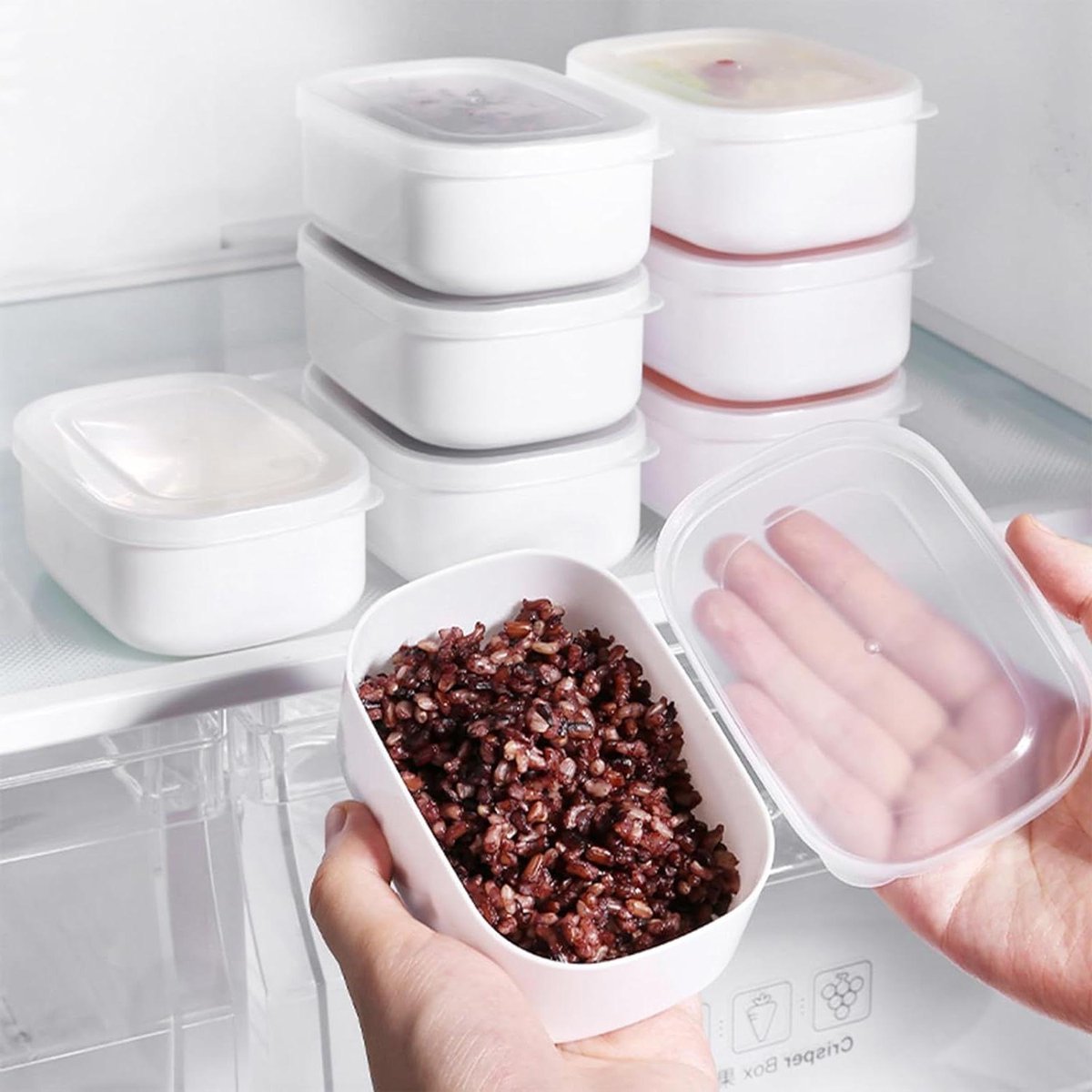 Allecto Plus - Plastic Diepvriesdozen Set van 6 Stuks met Deksel - Voedselopbergdozen - Vriezerdozen - BPA-vrij