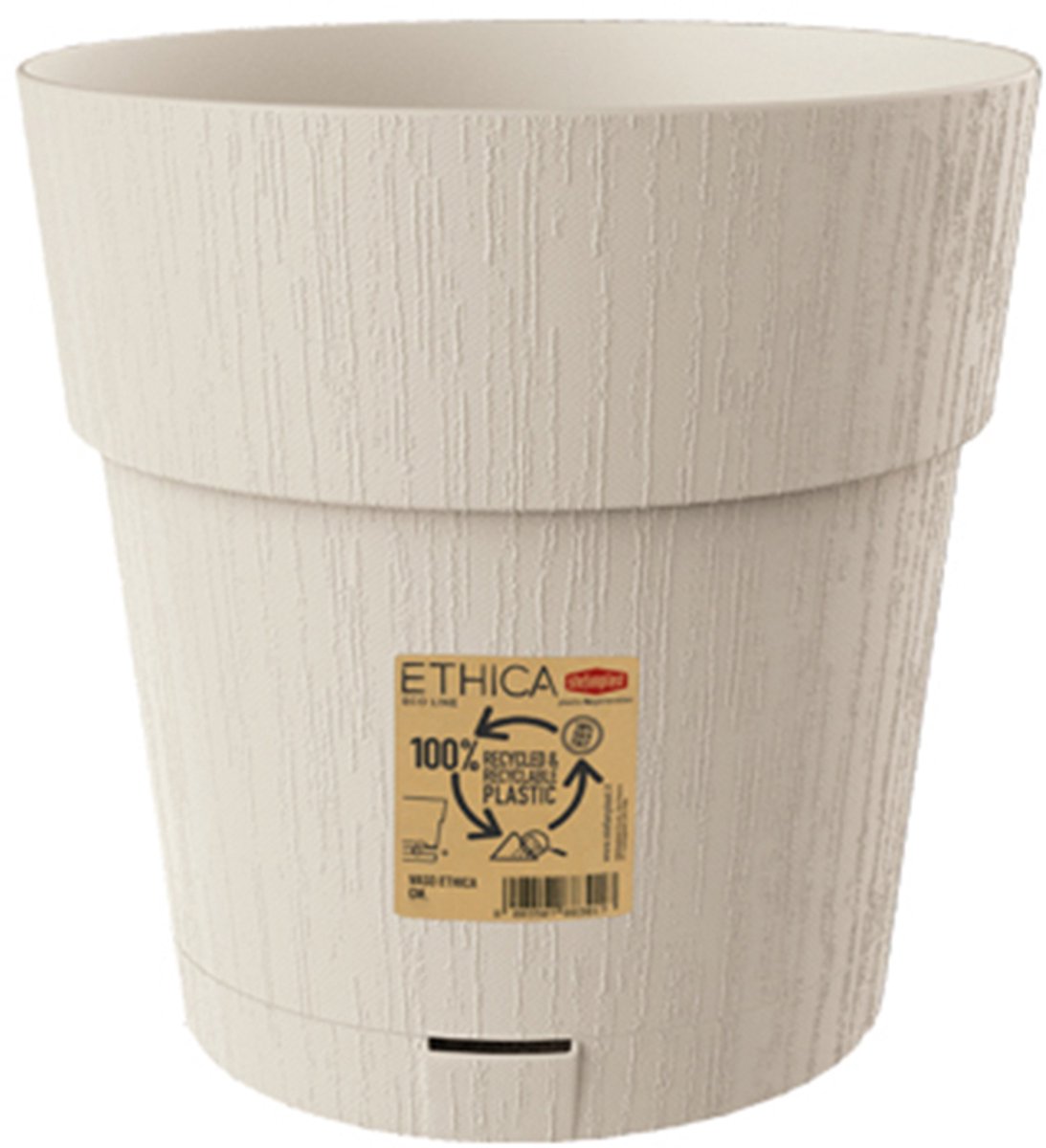 Bloempot 'Ethica' 25 cm – Gerecycled kunststof – Modern desi