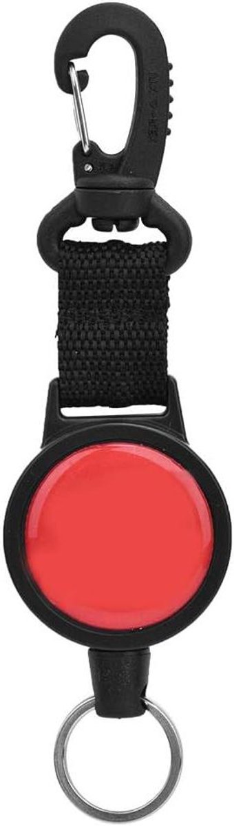 Allecto Plus - Rekbare Duikgesp voor Duiken met Roestvrij Staal Haak en Zwart Nylon Touw - 27.4 Inch