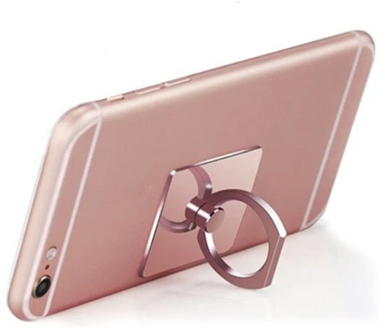 CHPN - "Smartphone Ring Stand - Anneau de Doigt Universel Rotatif à 360° - Rose Rose"