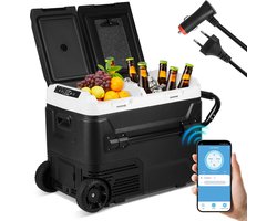 Elektrische Koelbox - 50 Liter - Compressor Koelbox - DC 12V/24V, AC 100~240V voor Auto en Camping - Elektrische Frigobox - Coolbox - Temperatuurregeling via APP of LCD-touchscreen