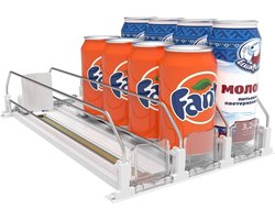 Ibenzoa® Innovatieve Koelkast Organizer met Automatisch Schuifsysteem voor Drankblikjes