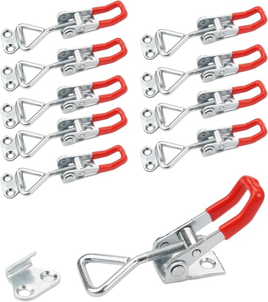 Allecto Plus - 10 stuks Verstelbare Toggle Clamps Roestvrijstalen Sluitklemmen - Ideaal voor Kisten, Kasten, Deuren en Ramen