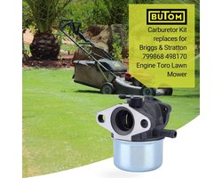 Carburateur 799868 Geschikt voor luchtfilter 491588S Geschikt voor Briggs & Stratton grasmaaiers (modellen 498170, 694882, 698444, 694202, 498254, 798170, 799872, 790821, 497347, 498966, 497314).