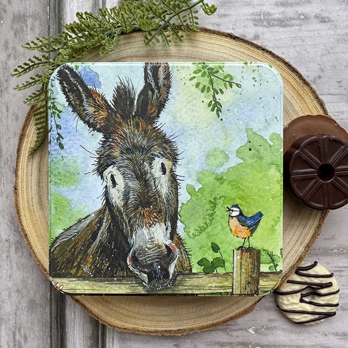 Alex Clark Large Square Tin Donkey ~ Vierkant opbergblikje ezel
