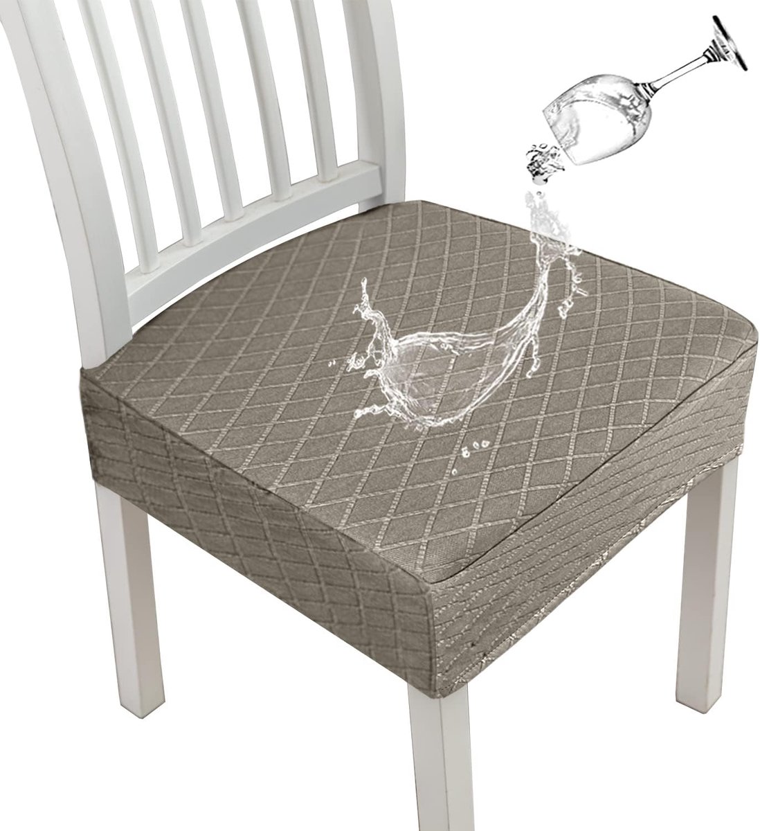 Waterdichte Stoelhoezen voor Eetkamerstoelen - 4 Stuks - Taupe - Stretch