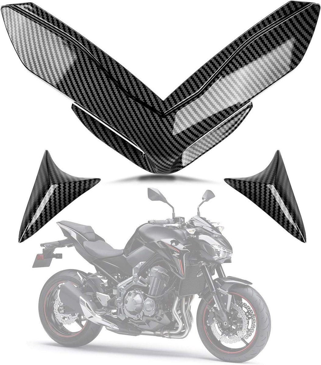 Inovra Plus - Motorfiets Voorkap Neuskegel Verlenging voor Kawasaki Z900 - Koolstofvezel Kleur - Optimaliseer je Motor's Uiterlijk