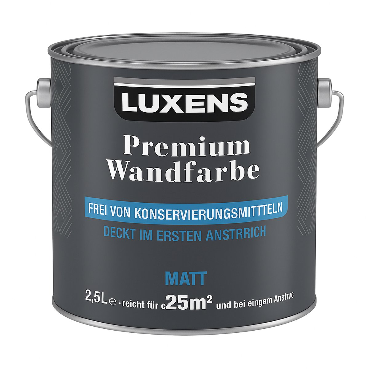 Luxens Muurverf Mat – 2,5L – Premium Binnenverf – ca. 25 m² – Dekking in 1 Laag – Waterbasis – Zonder Conserveermiddelen