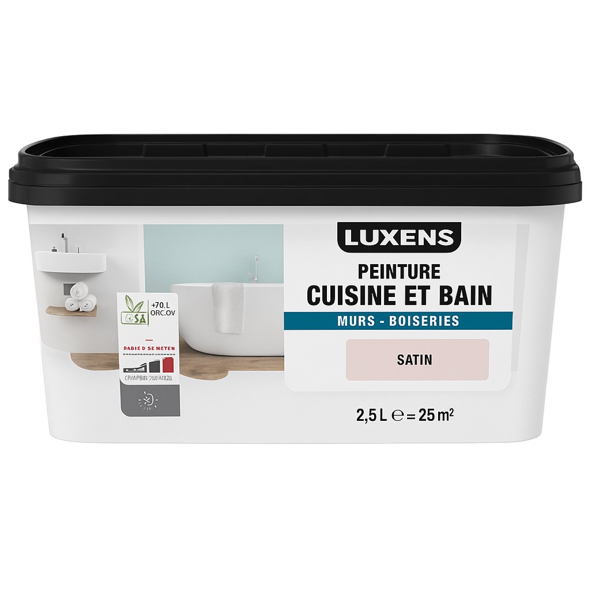 Luxens Muurverf Keuken & Bad – 2,5L – KISS 6 – Satijn – Waterbasis – ca. 25 m² – Binnenverf – Vochtbestendig