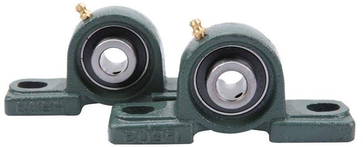 Allecto Plus - 15mm * 40mm Stehlager 2 stuks UCP202 - Kogellager Gietijzeren behuizing - Multifunctioneel in diverse machines.