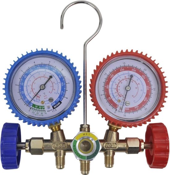 vidaXL Manometer set voor airco met 2richtingen