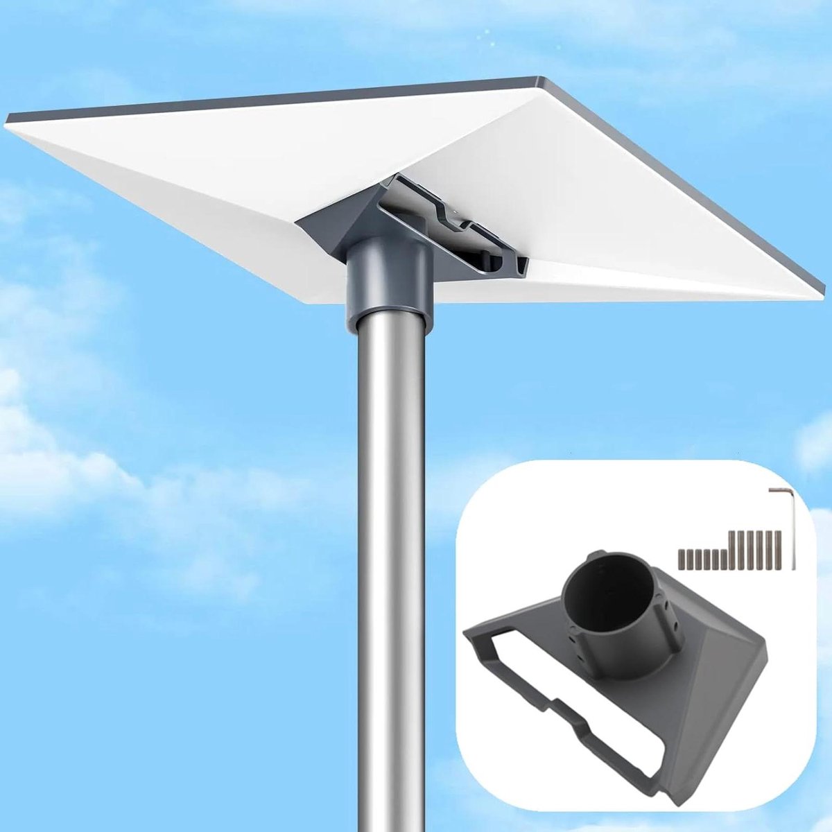 Allecto Plus - Aluminium paalbevestiging voor Starlink Gen 3 - Montagekit voor standaard schotel - Grijs