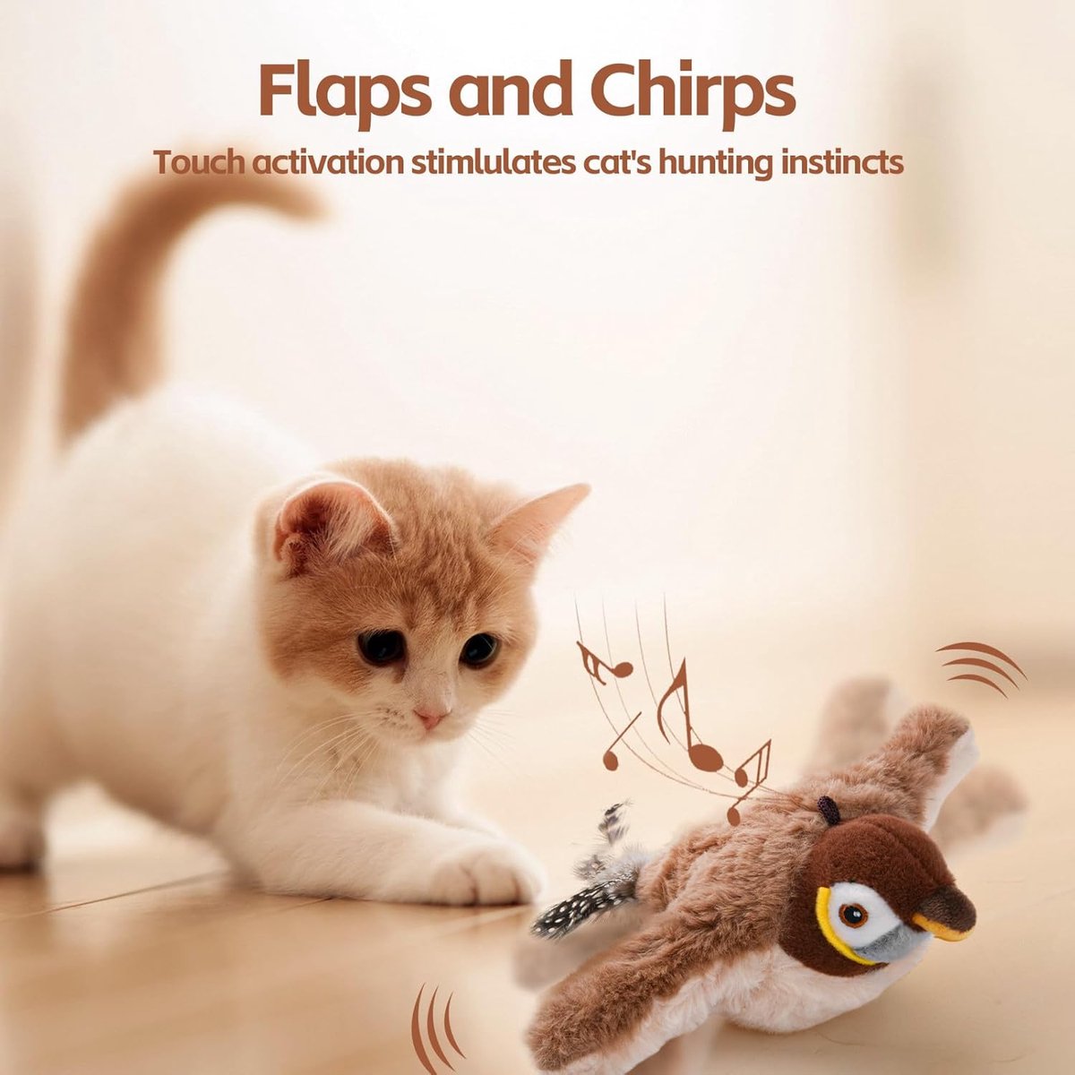 Interactief flappy vogel kattenspeelgoed thumbnail 3