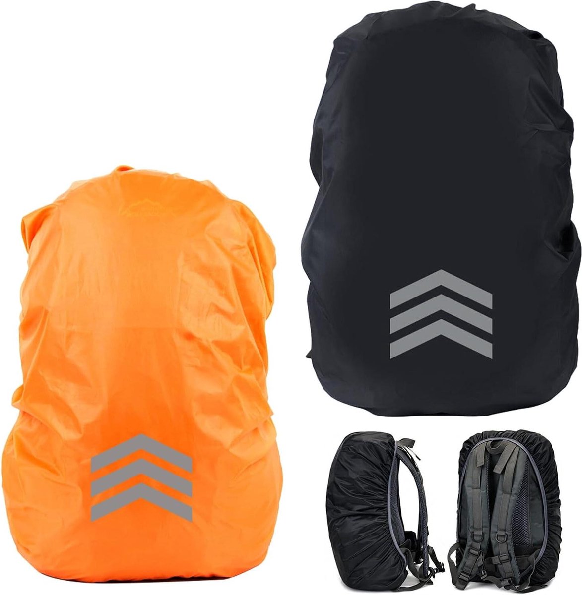 Allecto Plus - Rugzak regenhoezen set - Waterdicht - Reflecterend - Geschikt voor wandelen, fietsen, kamperen - Groen en blauw - 2 stuks - 18-30 liter rugzak