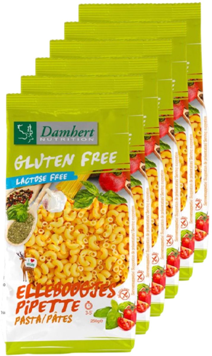 Damhert | Glutenvrij | Pasta Elleboogjes | 6 stuks | 6 x 250 g