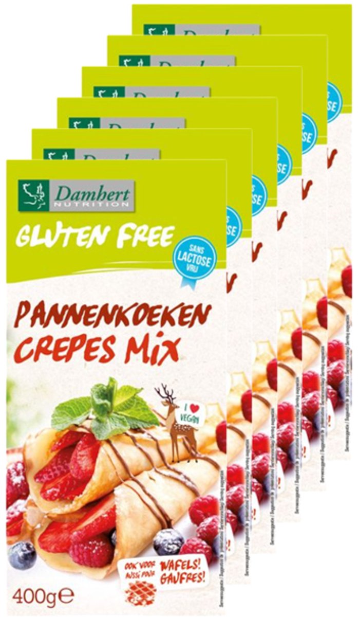Damhert | Glutenvrij | Pannenkoekenmix | 6 stuks | 6 x 400 g