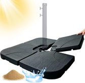 Parasolvoet Vulbaar 50x50cm - Parasoltegels voor Kruisvoet - Parasolvoeten Zweefparasol - Parasolhouder - Zwart - Silvergear