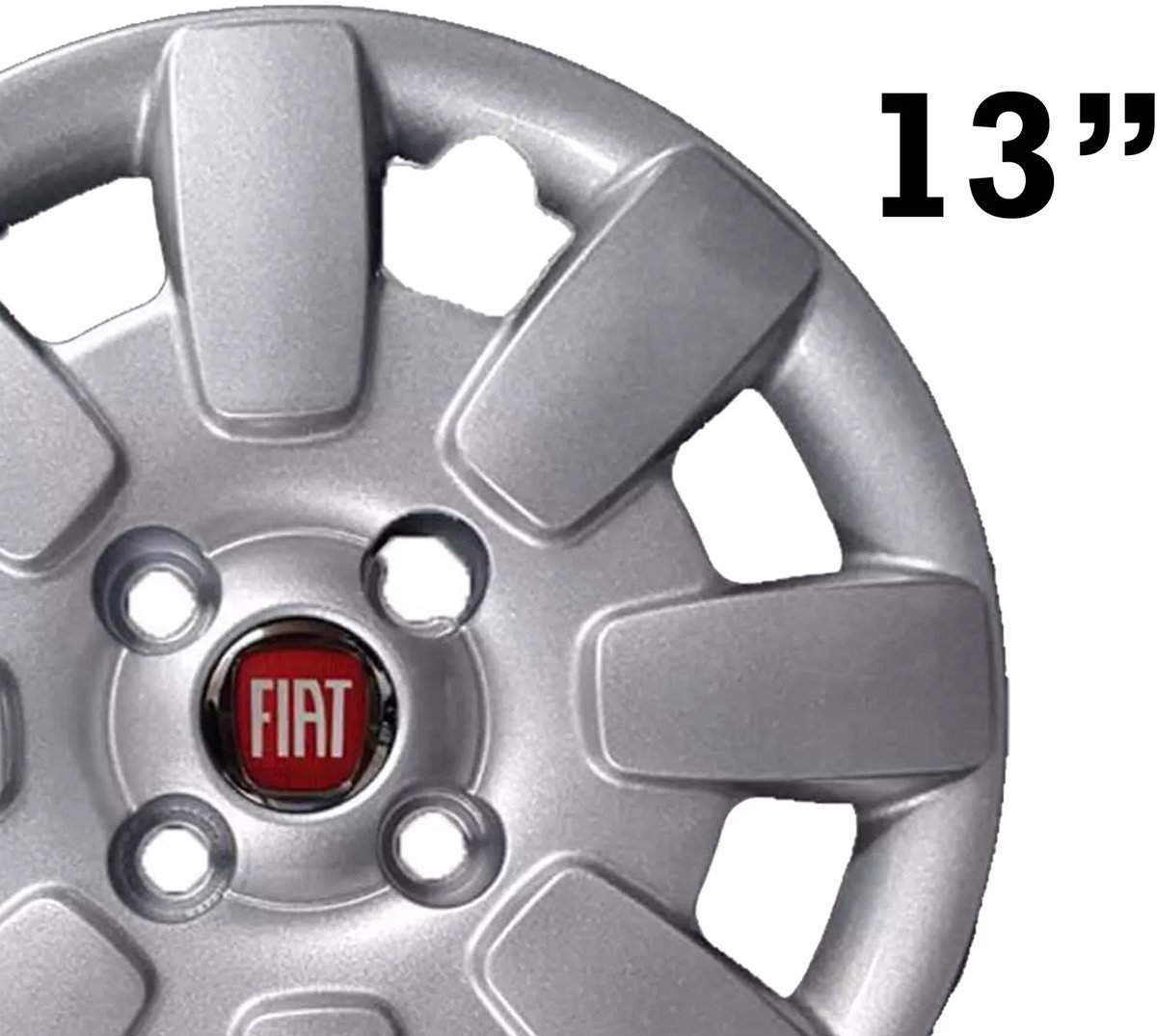 4 x Fiat wieldoppen 13 inch zilver Panda 169 uit 2003