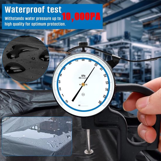 SIRUITON Tuinmeubelhoezen met ventilatieopening, waterdicht winddicht, zwaar belastbaar, scheurvast, 420D Oxford-stof, grote terrashoes, buitentafelhoes, vierkant/rechthoekig zwart, 200 x 150 x 74 cm