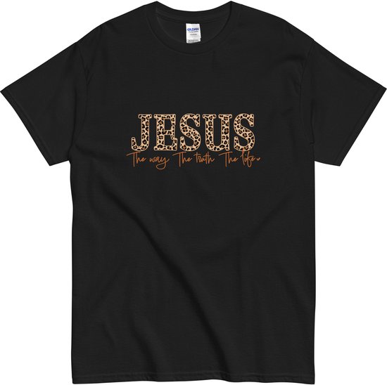 T-shirt Verset biblique Femme et Homme - Jésus Le Chemin La Vérité La Life - Zwart - XL