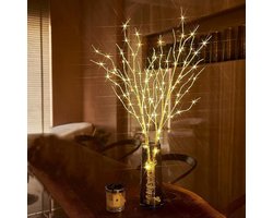 Lampe branche de bouleau 80cm – 50 LED – Lampe branche décorative – Wit chaud – Pour l'intérieur et l'extérieur – IP43 – Incl. Lampes