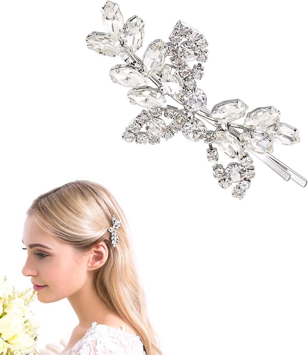 Haarclip met strass-steentjes - Elegant en glanzend haaraccessoire voor bruid
