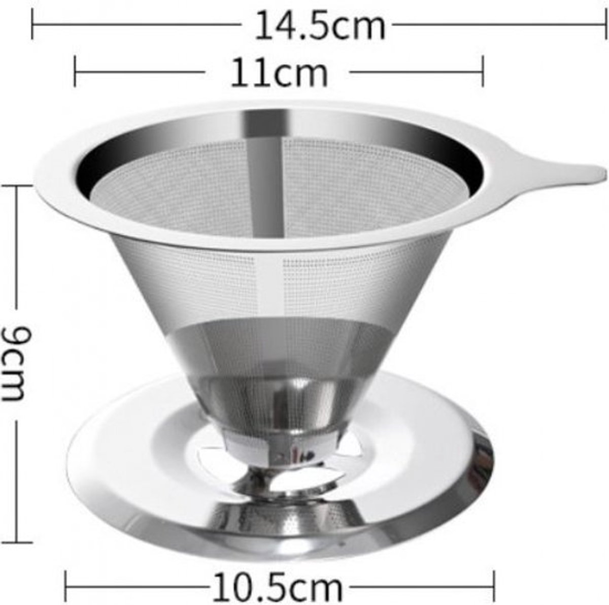 Herbruikbare Koffiefilter RVS - Koffiefilter Houder - Barista - Filterkoffie Pour Over - Reizen - Koffiefilterhouder - Camping - Travel - RVS Gaas - permanent koffiefilter van roestvrij staal — cadeau in Kookcadeaus - foto 2