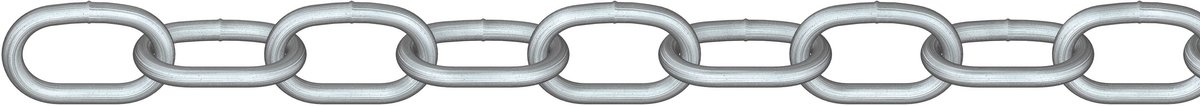 Ronde stalen ketting recht A-20 staal verzinkt, bundel 30 m