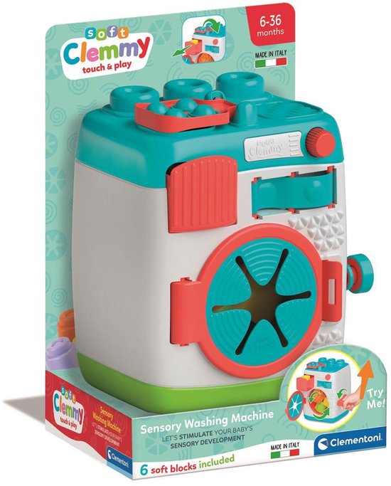 Clementoni - Soft Clemmy - Wasmachine - Sensorische blokkenset - Vanaf 6 maanden van Clementoni — afbeelding 5