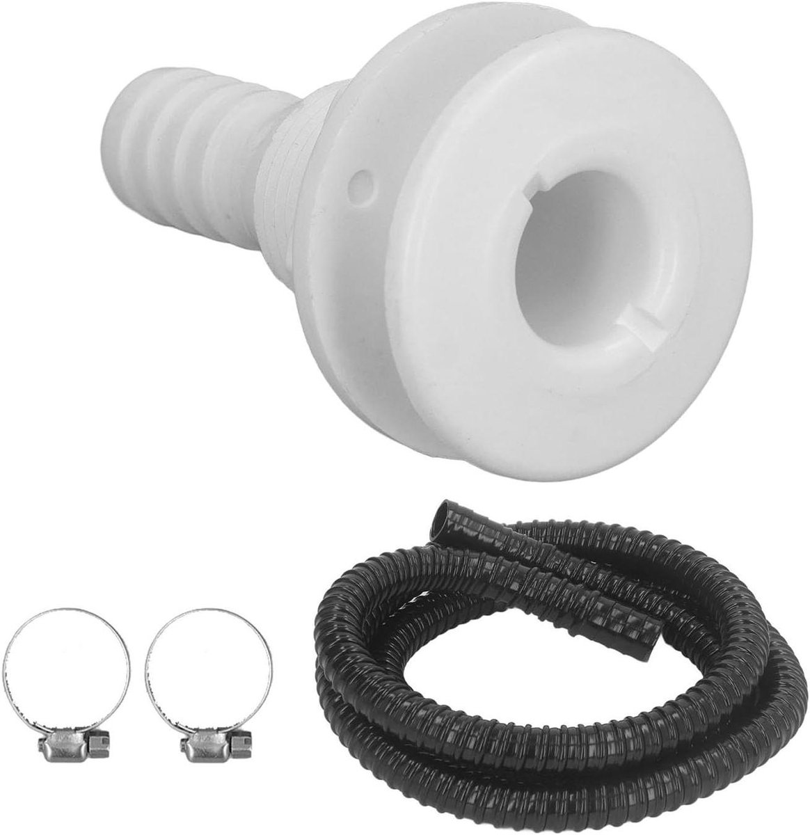Allecto Plus - Marine Lenspomp Installatieset met 67ft Slang en Lekvrije Sanitairset in Zwart - Voor Lenspompen met 3/4 Inch Uitlaat - Marine Accessoires en Installatiegemak.