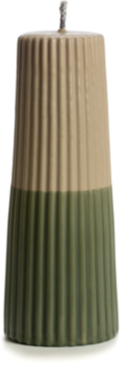 Rustik Lys Outdoor Pilaarkaars Grooved Forest Green
