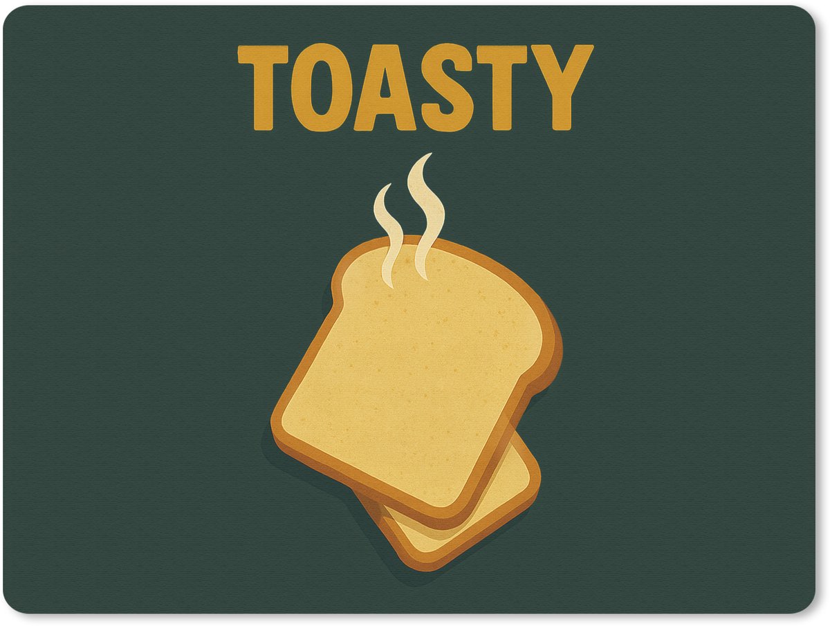 Muismat 23x19 cm - Mousepad Brood - Tosti - Groen - Minimalistisch - Muismatten