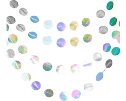 Allecto Plus - Party Decoratie Garland voor Tuinfeesten en Verjaardagen - Set van 4 Stuks - Glanzend en Schitterend - Feestdecoratie voor Feestliefhebbers - Stijlvolle Decoratie voor Feestdagen - Opvallende Hangdecoratie