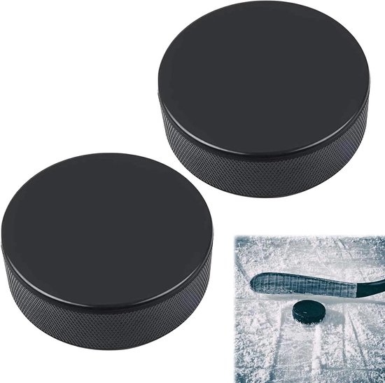 Tokaneit Hockeypucks 2 Stuks – Massief Rubber, Slijtvast, Standaardmaat 7.5 Cm, 6 Oz, Voor Ijs- En Straathockey
