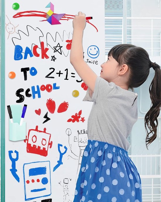 Magneetfolie IJzerfolie Whiteboardfolie 20 Formaten Zelfklevend Magnetisch Magneetwand Ferro Prikbord Kleur Wit 200x75cm 3339824092