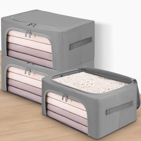 GoMaihe 3 Pcs Metal Frame Storage Bag, 270 Litres