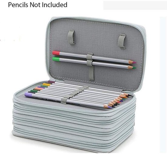Schooletui/organizer voor scholieren, studenten, op reis, kunstscholen, kantoor, 72 vakken, 4 niveaus, zwart