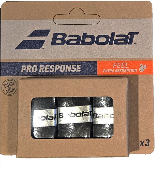 Babolat Pro Response overgrip x3 - kleur zwart - 3pcs